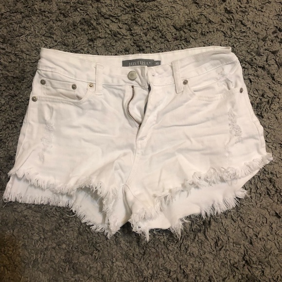 Just usa white denim shorts